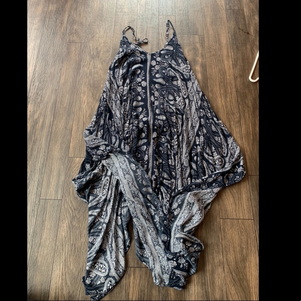 Navy blue & white bandana pattern dress